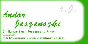 andor jeszenszki business card
